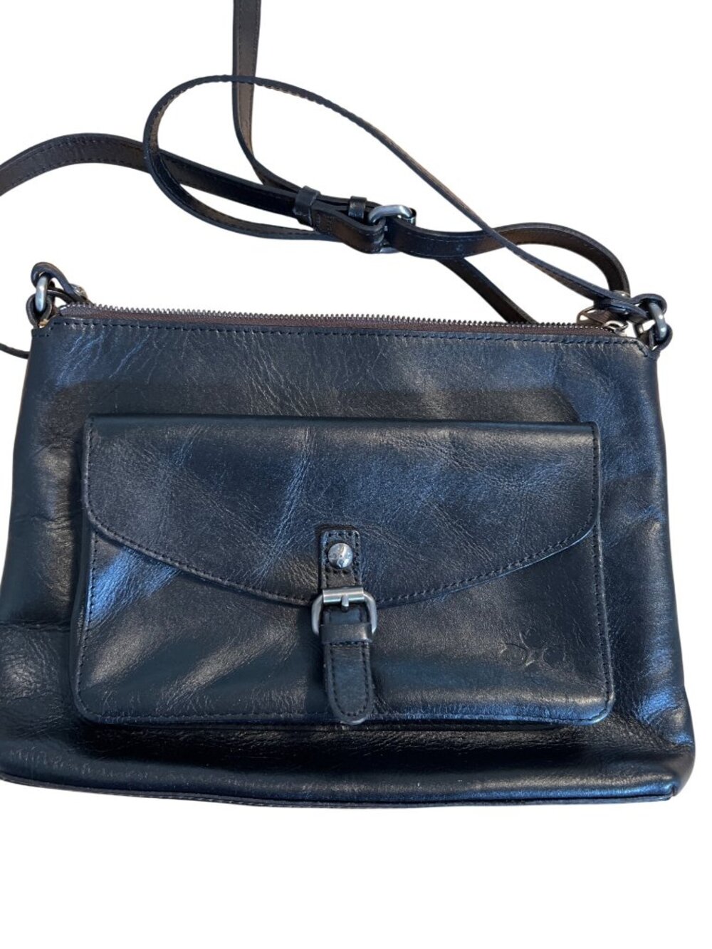 Patricia Nash Kirby crossbody black leather purse